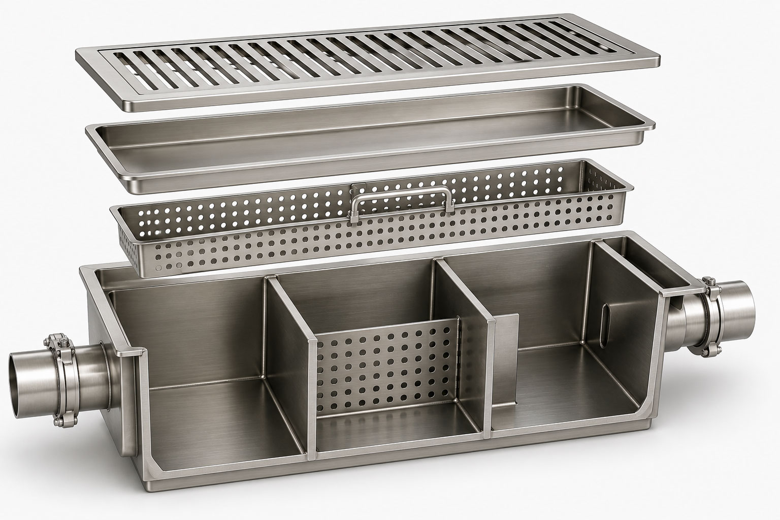Removable grease collection compartments
